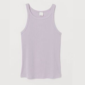 H&M purple Lilac ribbed tank top with a scoop neckline, size Medium